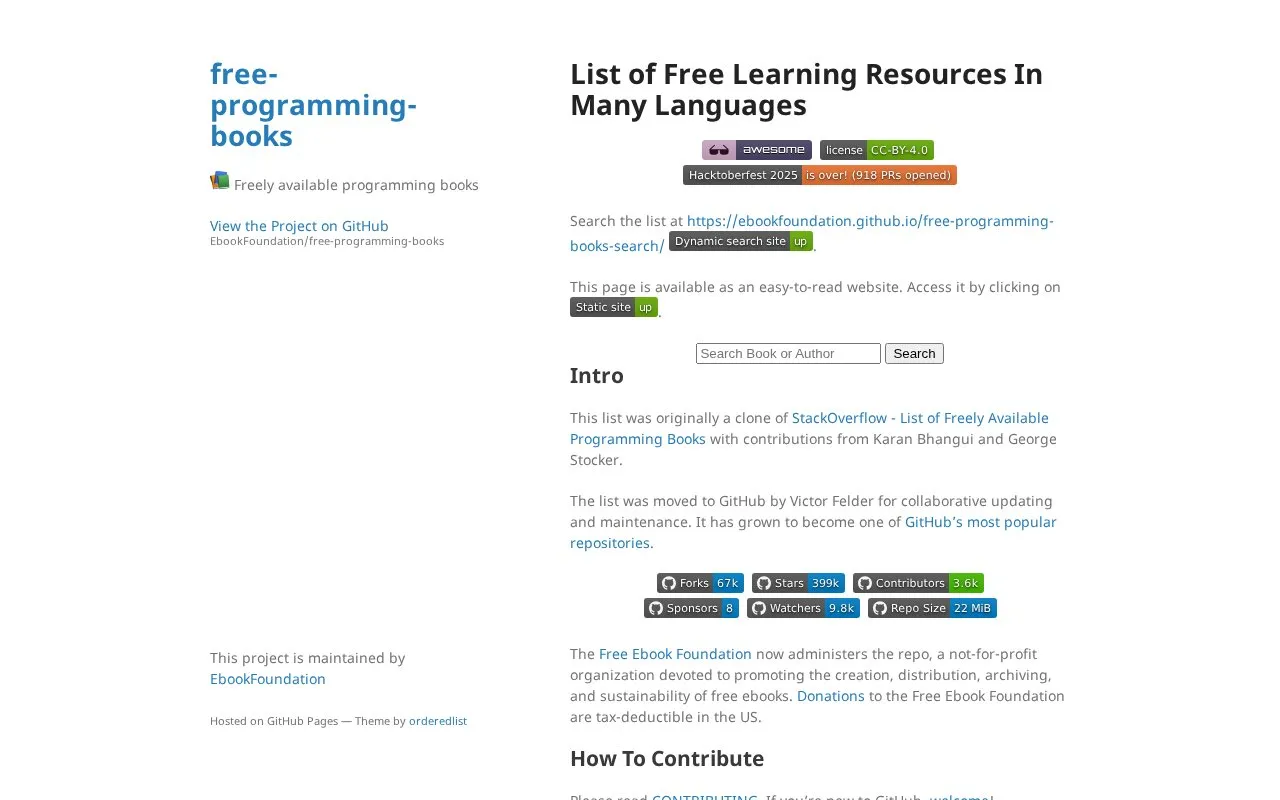 Ebook Foundation homepage screenshot