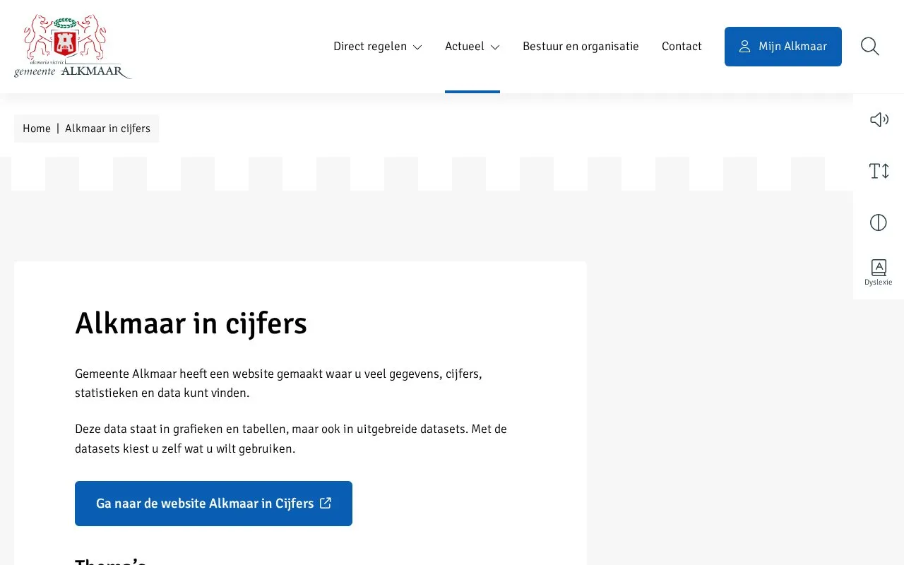 Alkmaar - Open Data homepage screenshot