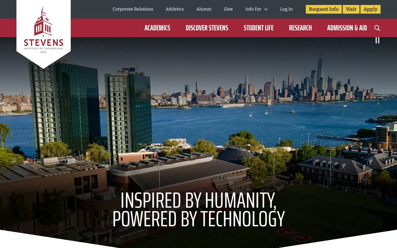 Stevens Institute of Technology homepage screenshot