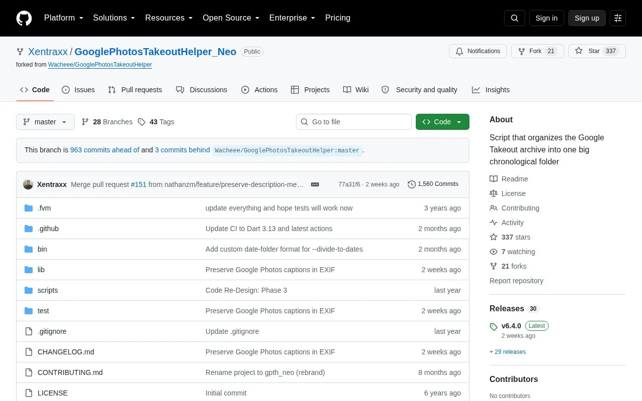 Script homepage screenshot