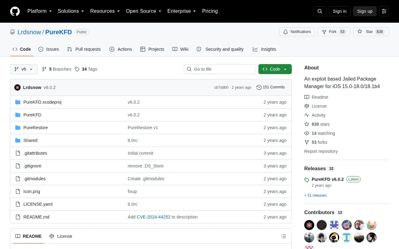 PureKFD homepage screenshot