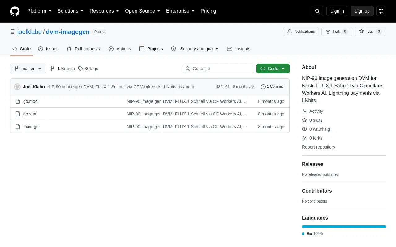 dvm-imagegen homepage screenshot