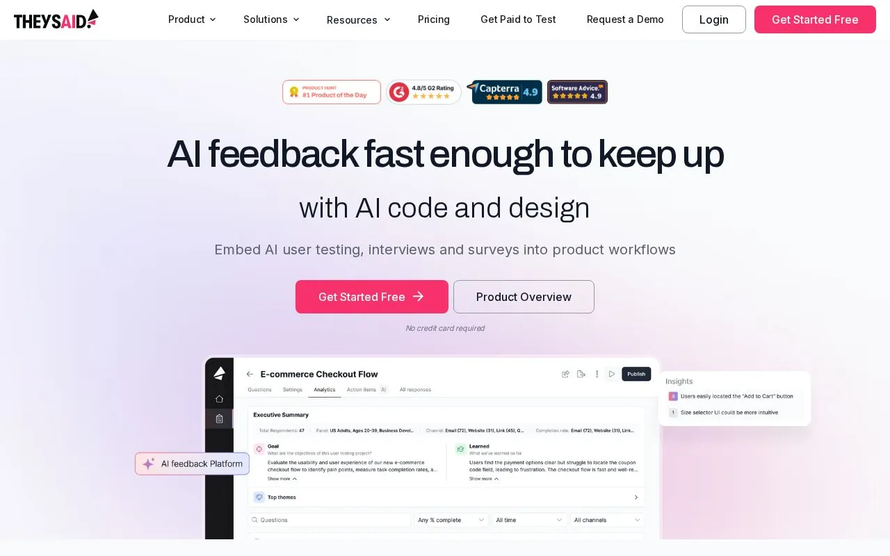 TheySaid homepage screenshot