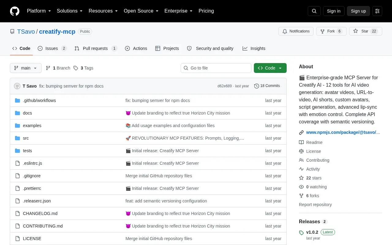 Creatify MCP homepage screenshot