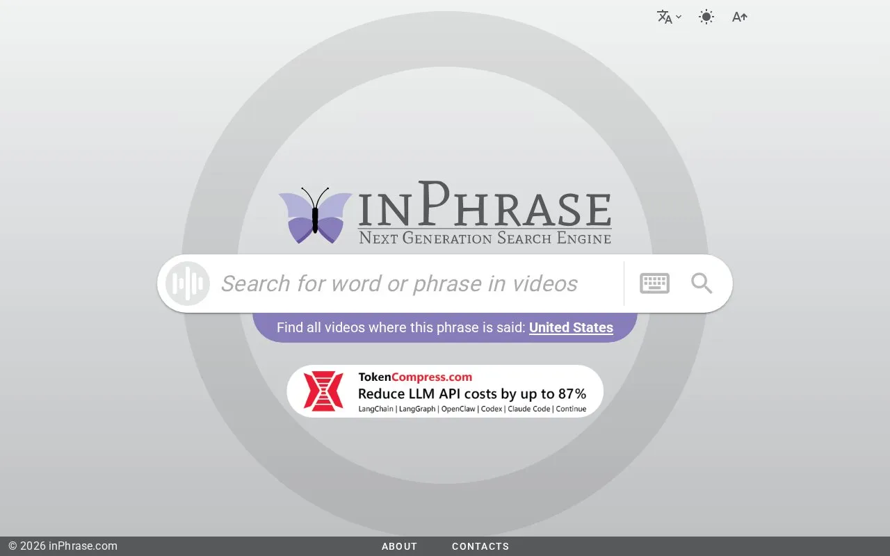 InPhrase homepage screenshot