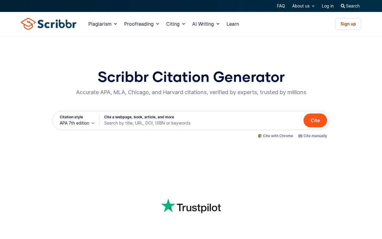 Scribbr homepage screenshot