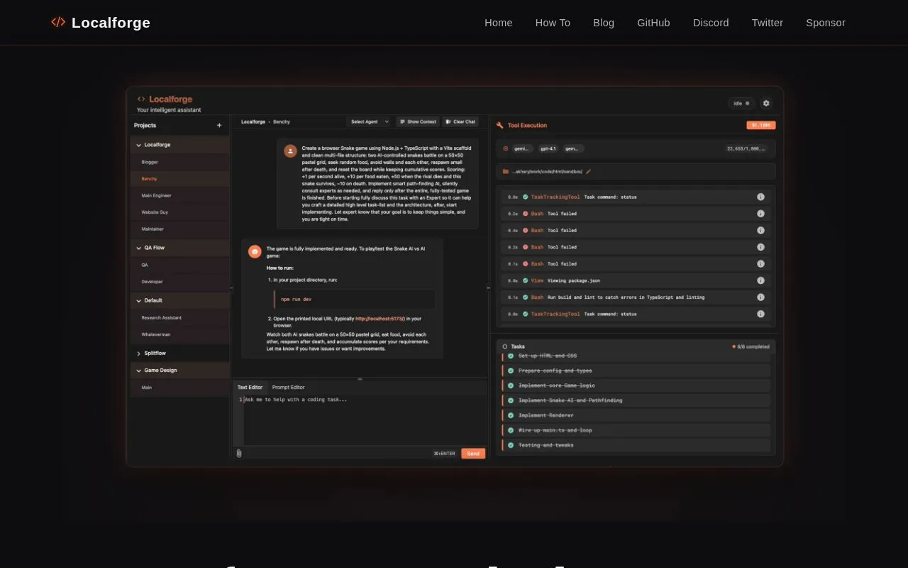 Localforge homepage screenshot
