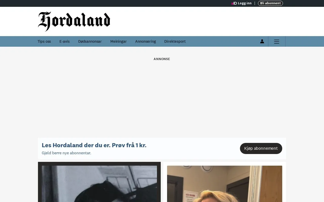 Hordaland homepage screenshot