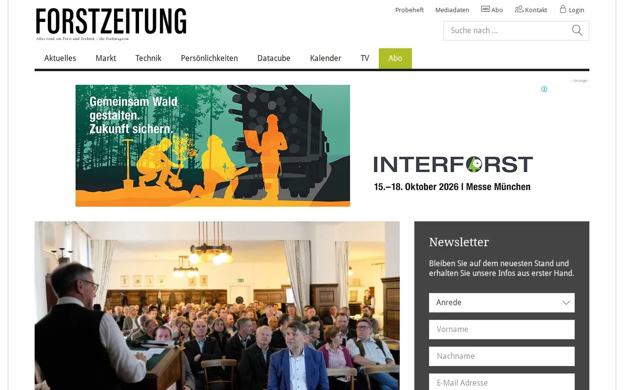 Forstzeitung homepage screenshot