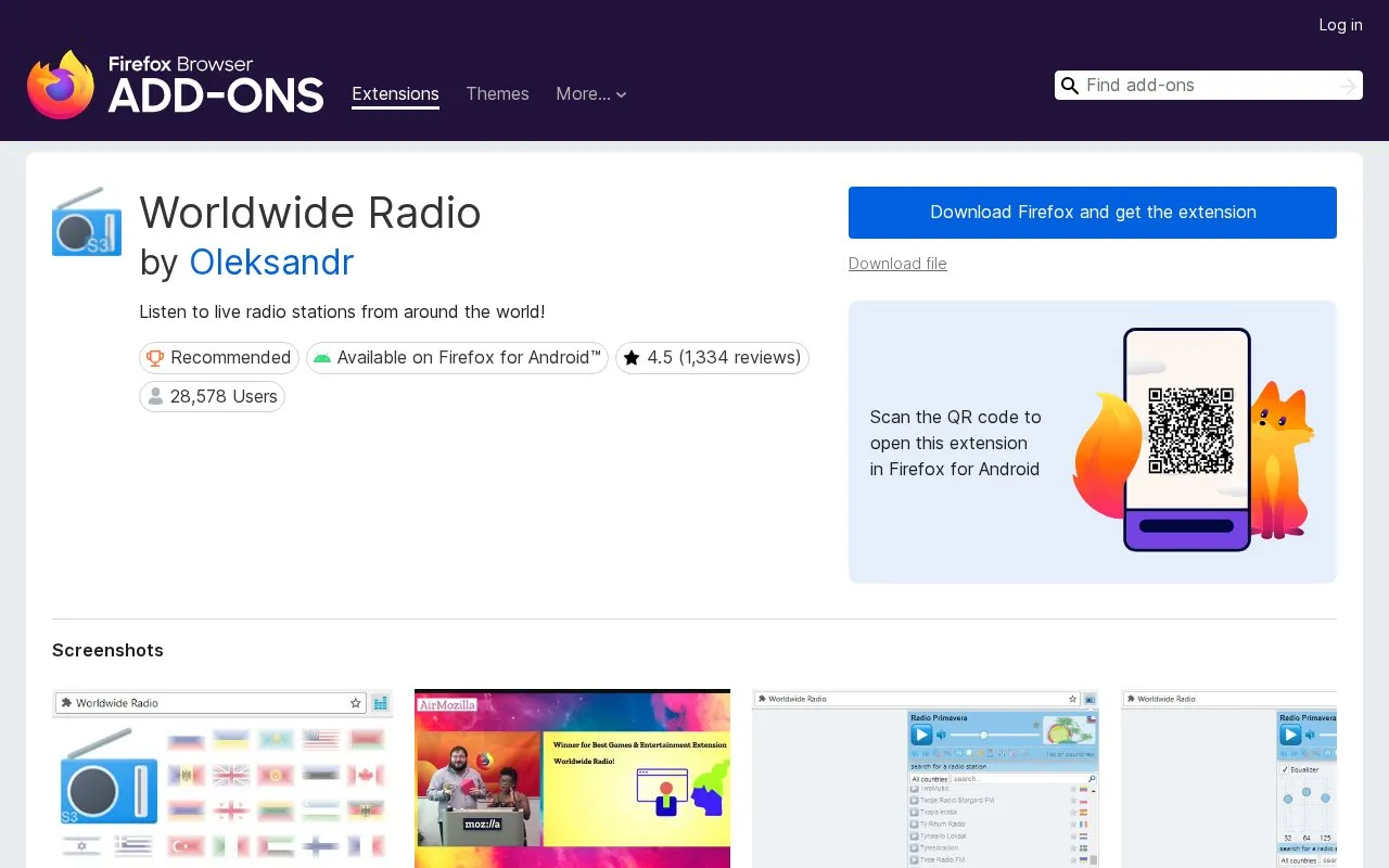Worldwide Radio by Oleksandr homepage screenshot