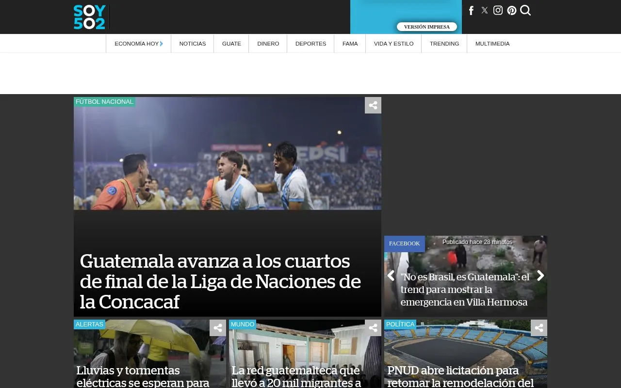 Soy502 homepage screenshot