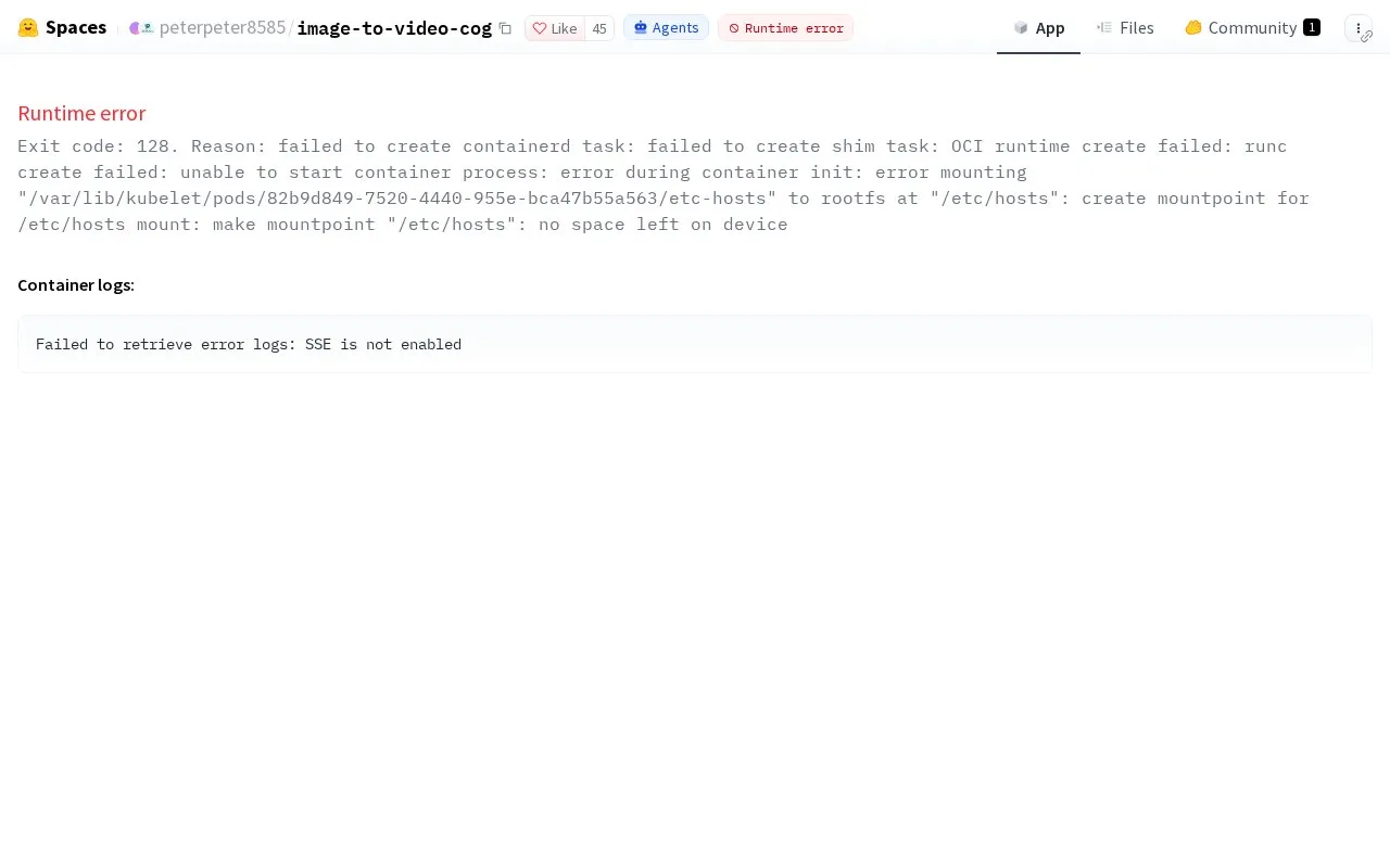 Image To Video Cog homepage screenshot
