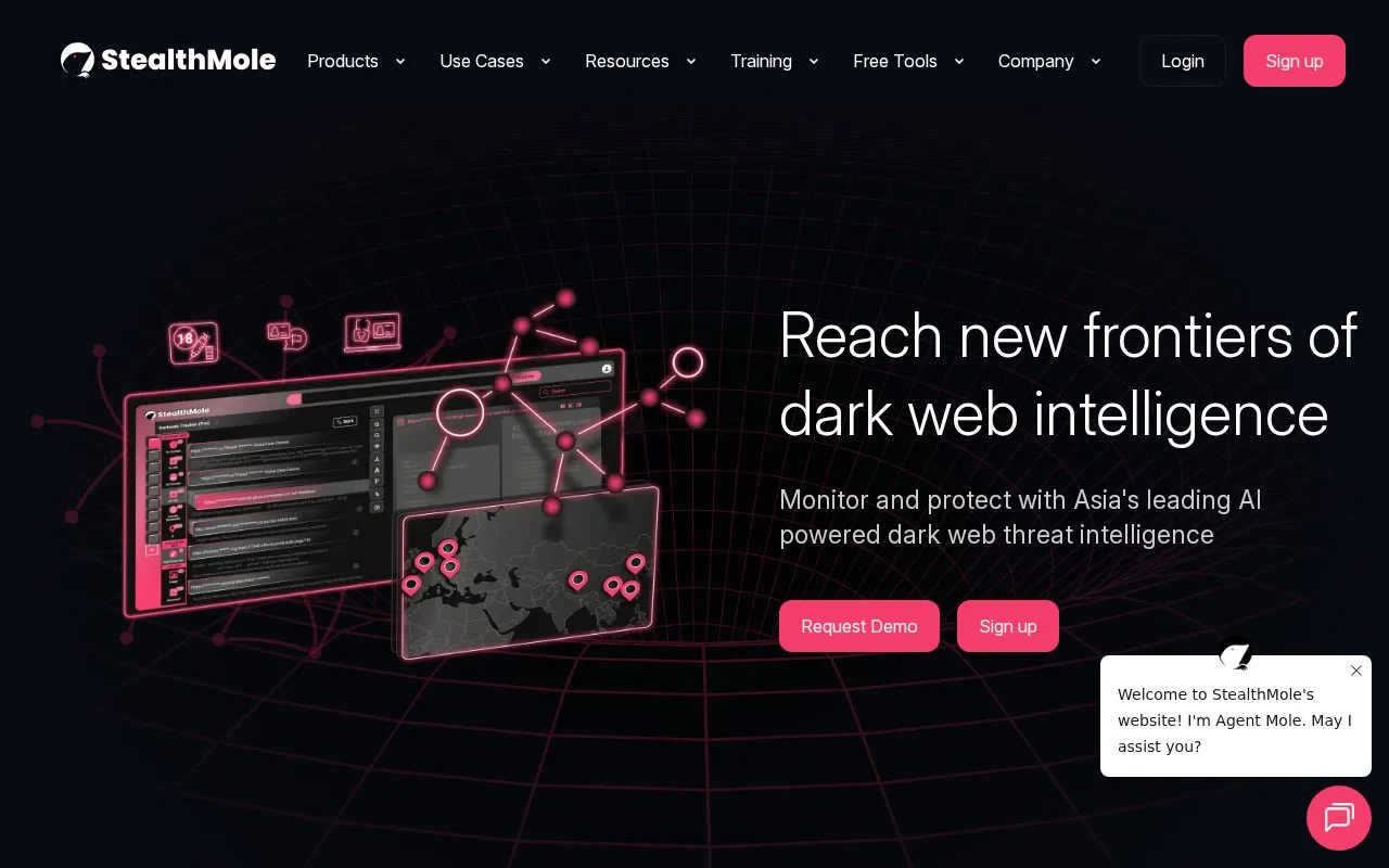 StealthMole homepage screenshot
