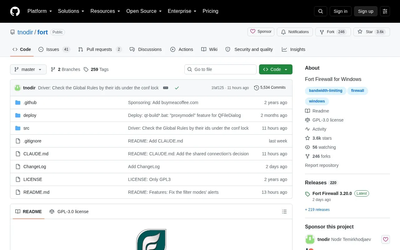 Fort homepage screenshot