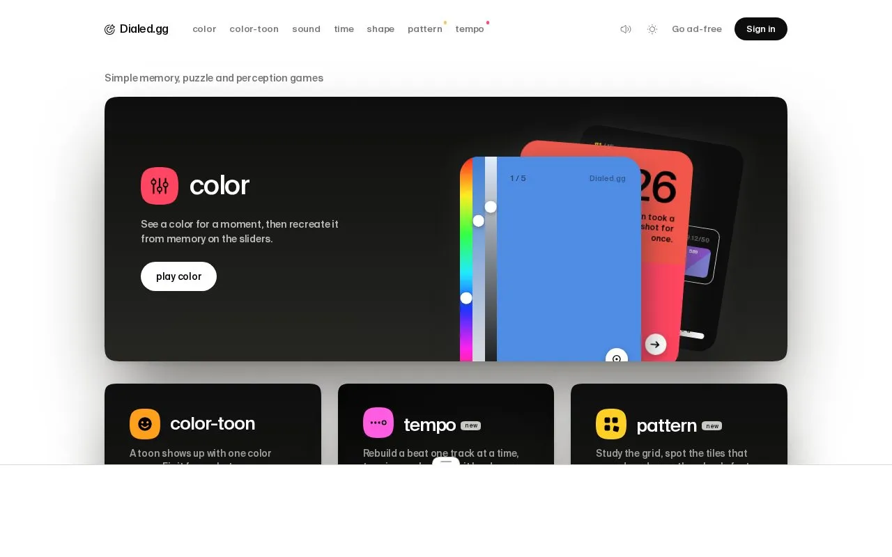 Dialed homepage screenshot