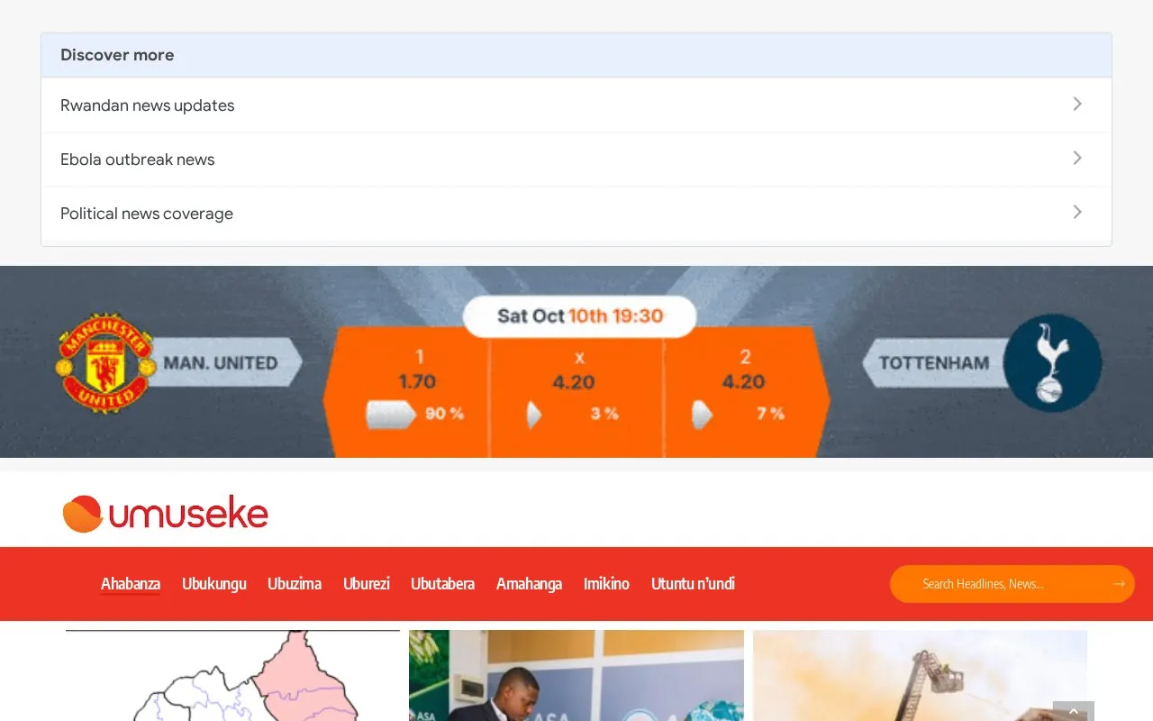 UMUSEKE homepage screenshot