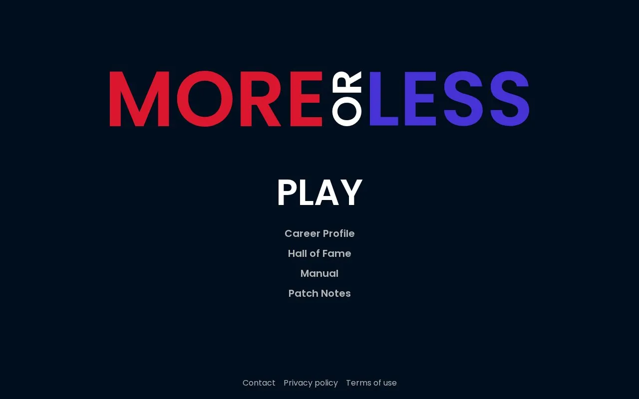 More or Less homepage screenshot