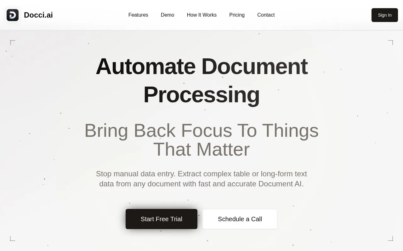 Docci.ai homepage screenshot