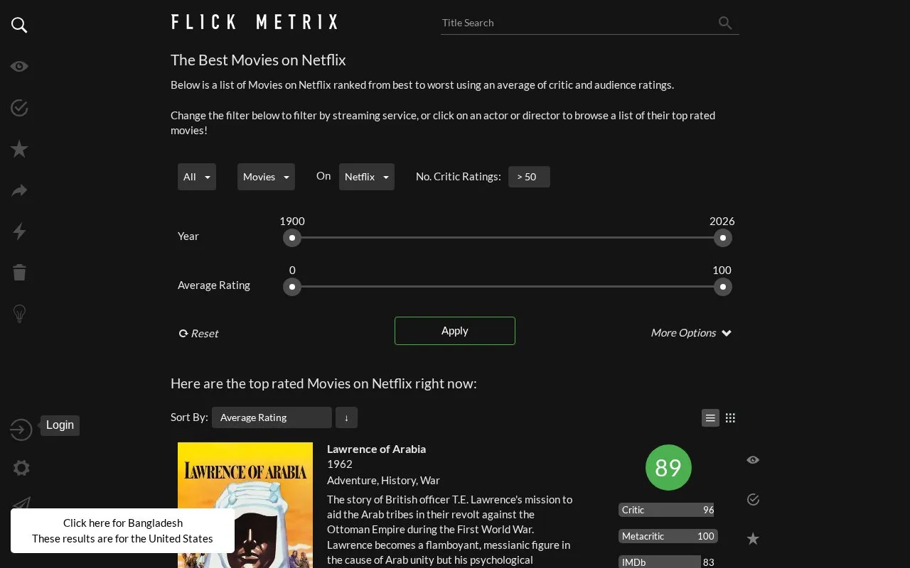 FlickMetrix homepage screenshot