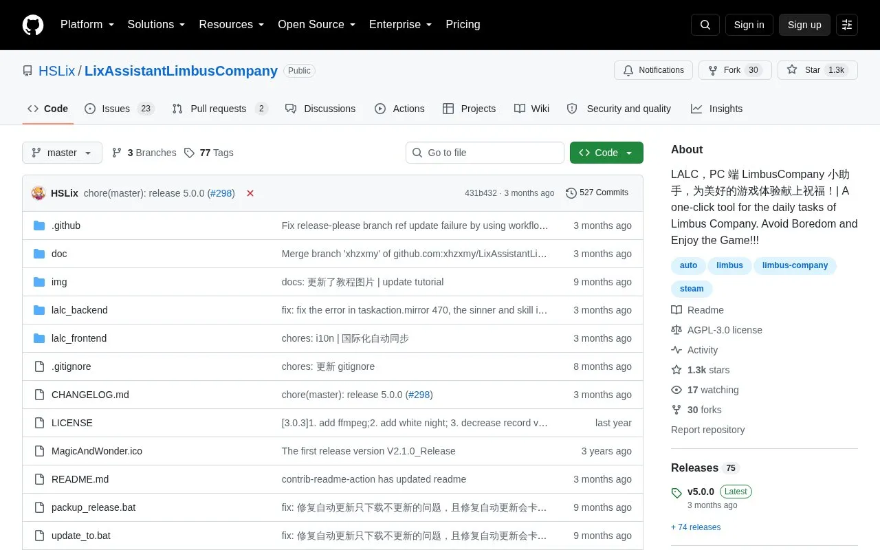 LixAssistantLimbusCompany homepage screenshot