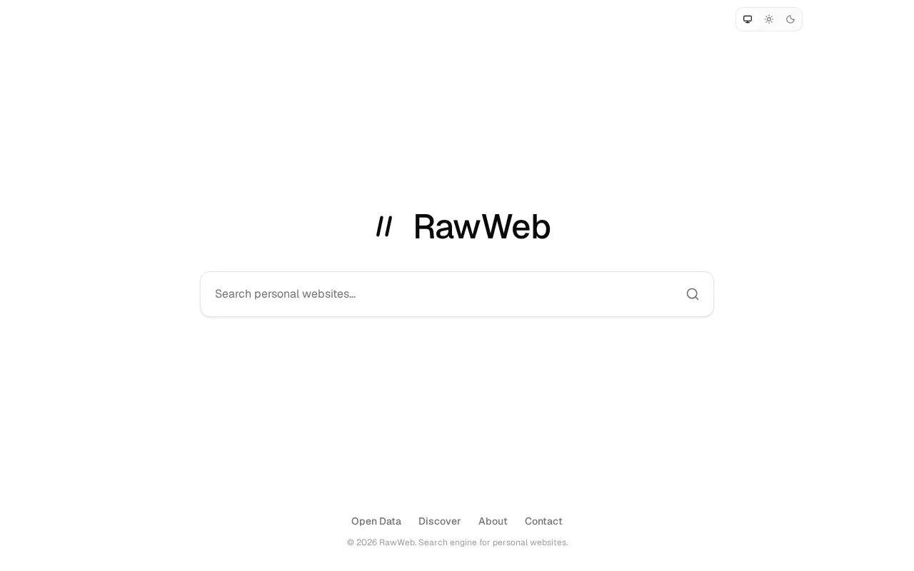 Raw Web homepage screenshot