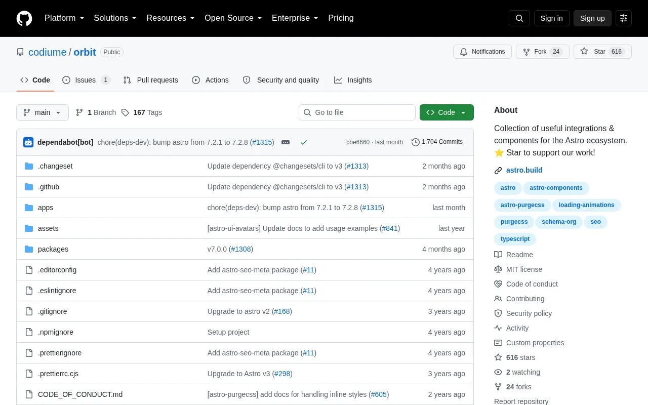 orbit homepage screenshot