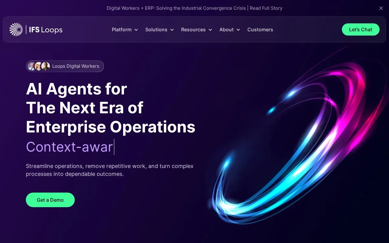 IFS Loops homepage screenshot