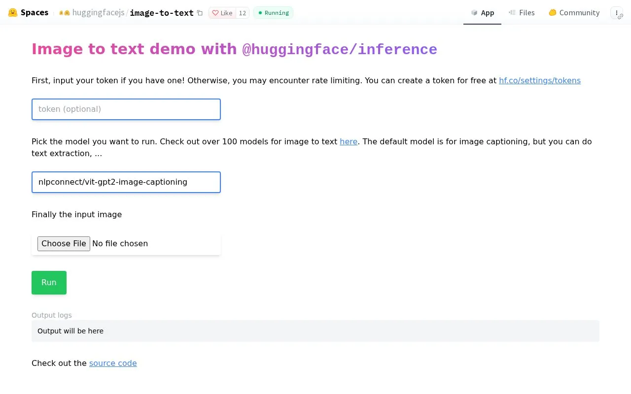 Image to text homepage screenshot