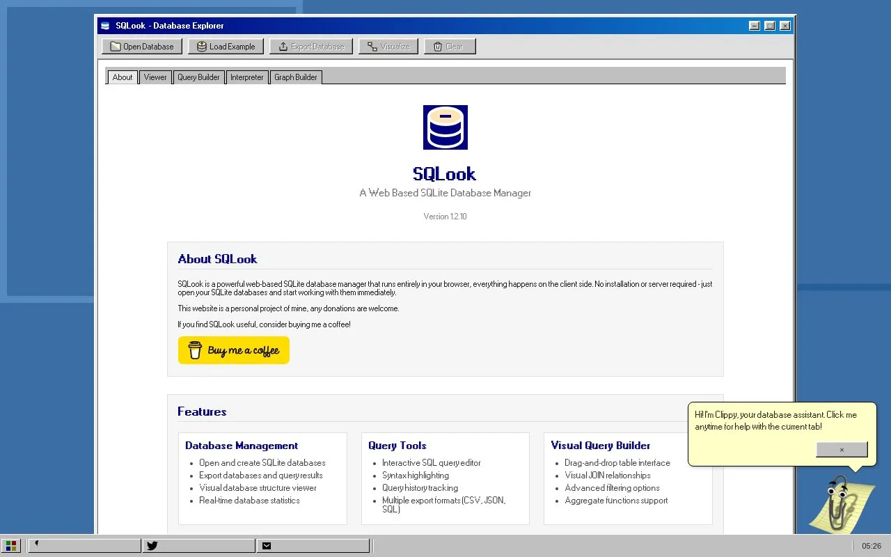 SQLook homepage screenshot