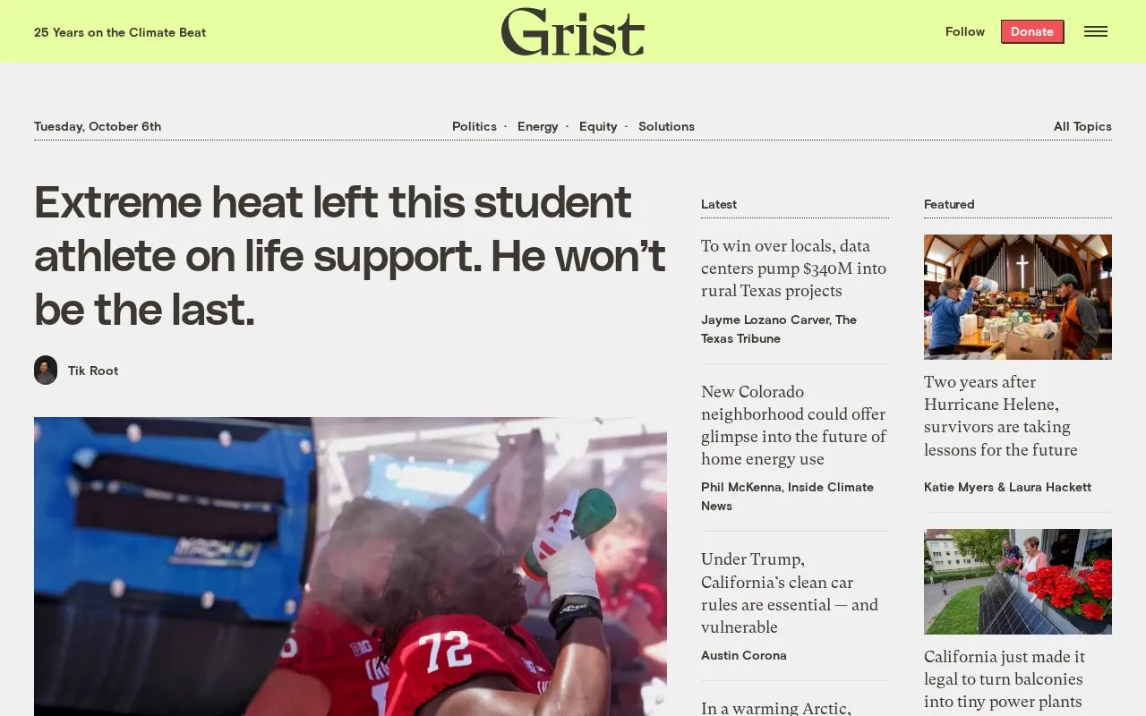 Grist homepage screenshot