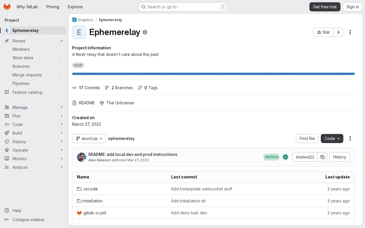 Ephemerelay homepage screenshot