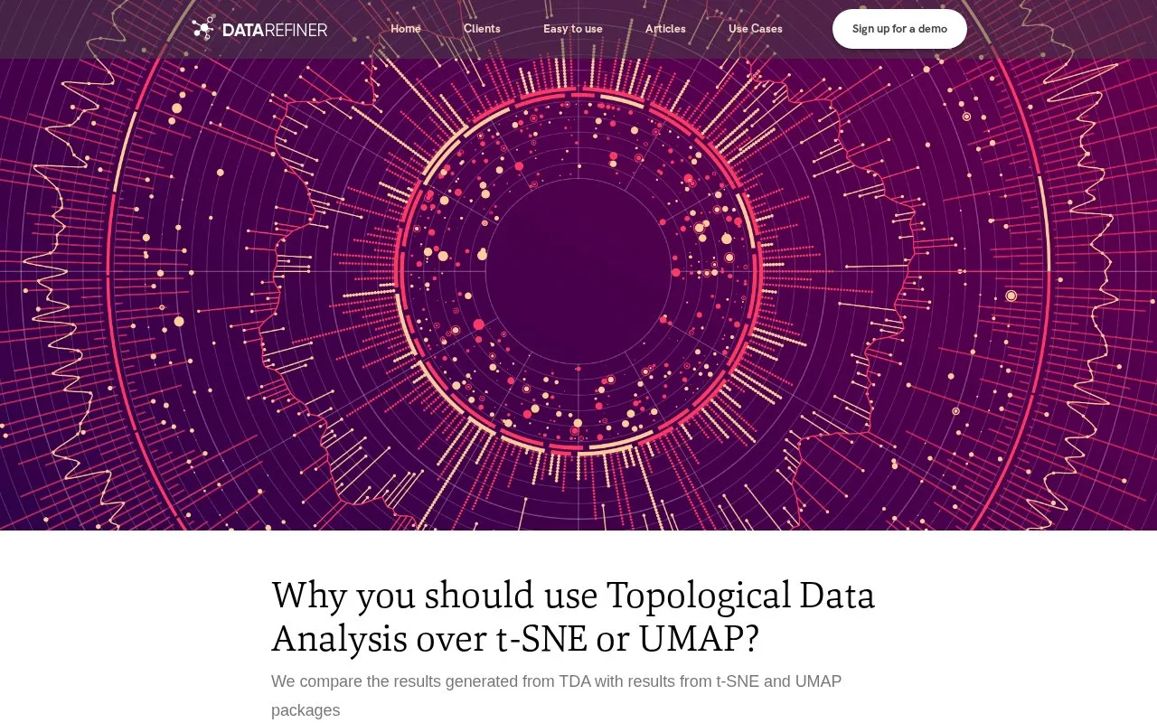 Why you should use Topological Data Analysis over t-SNE or UMAP? homepage screenshot