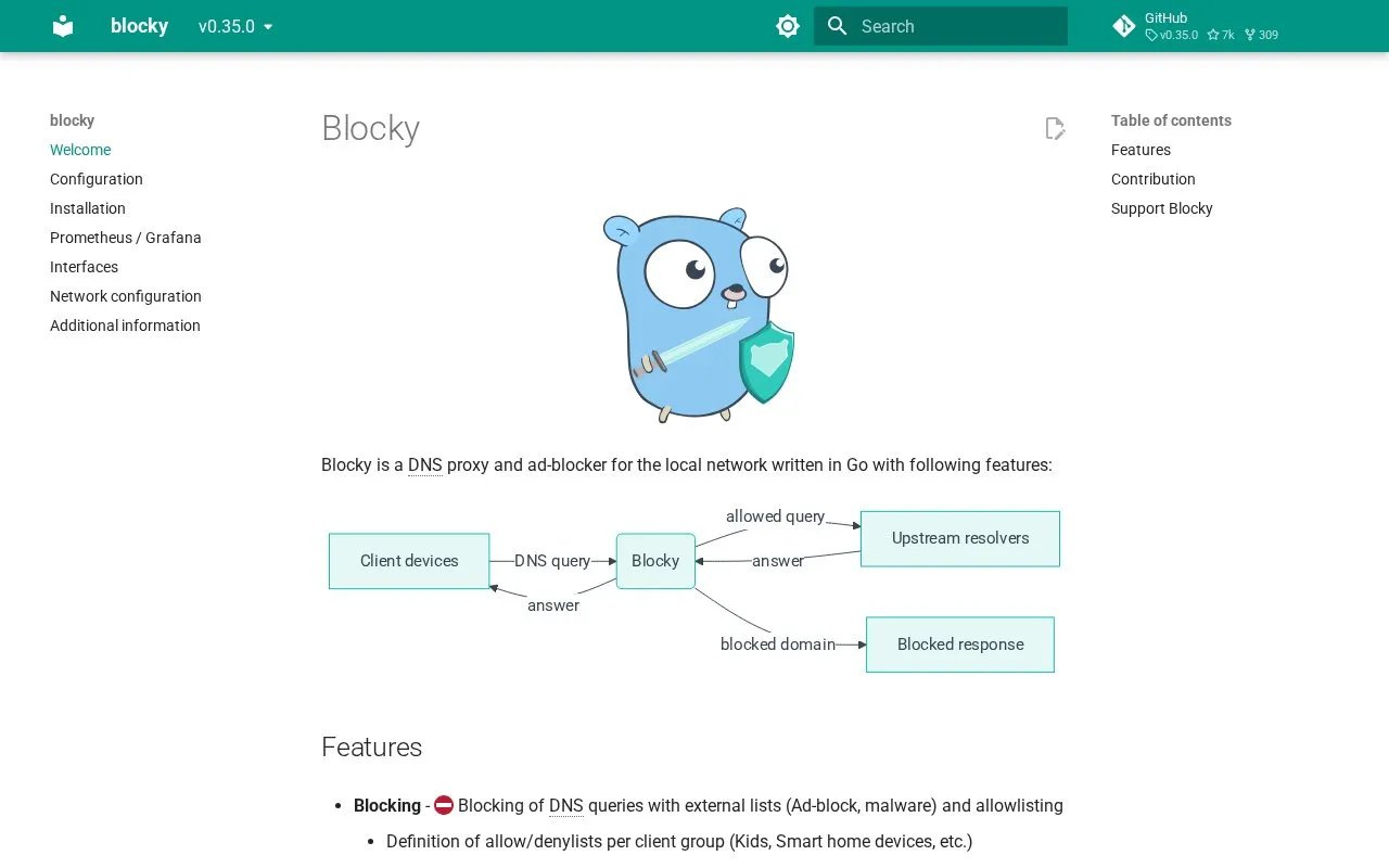 Blocky homepage screenshot