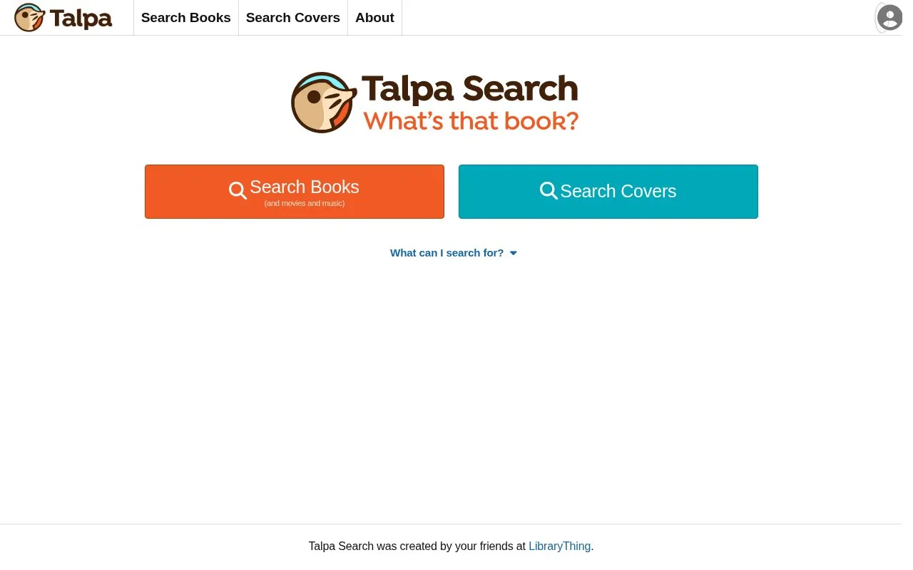 Talpa Search homepage screenshot