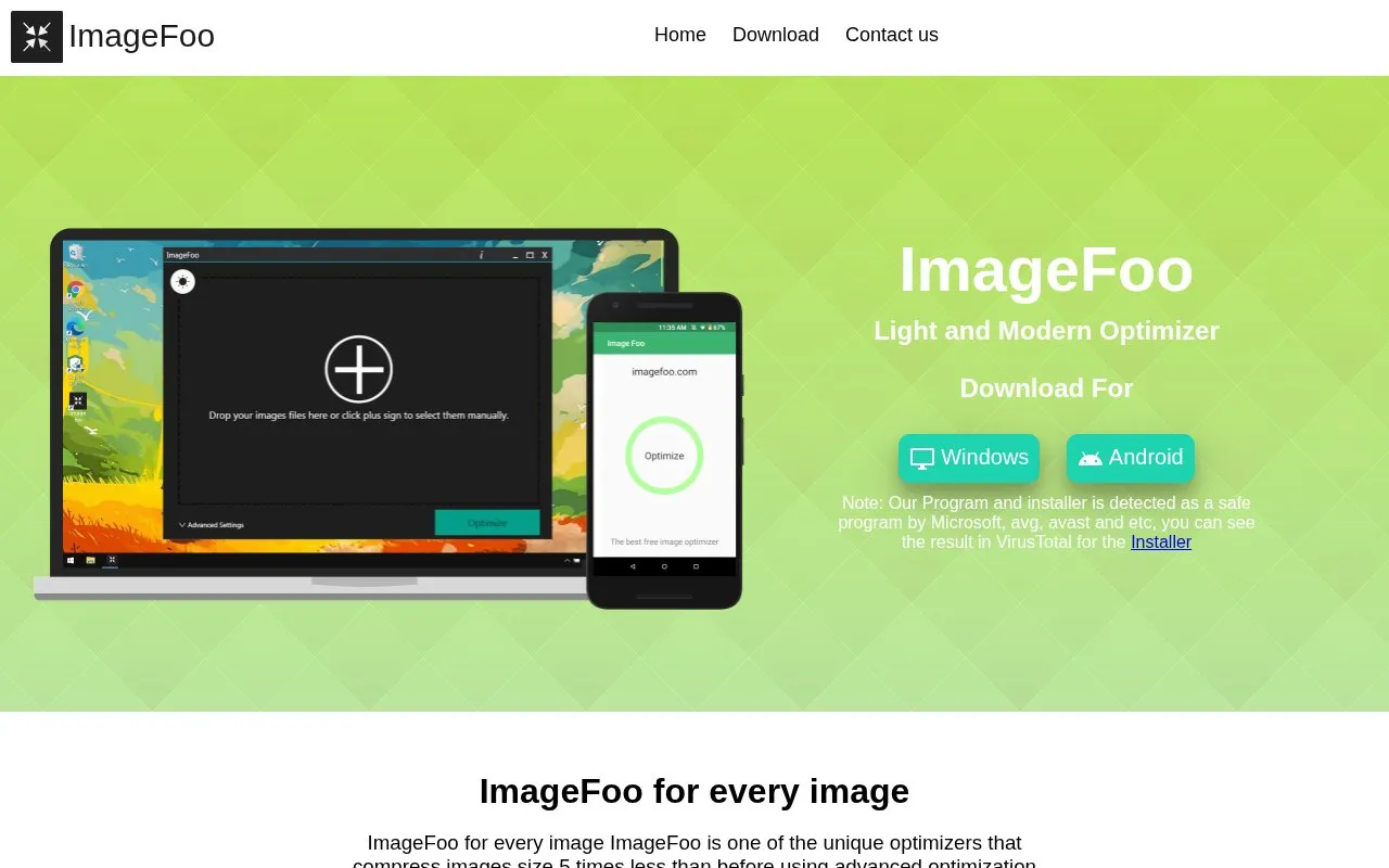 ImageFoo homepage screenshot