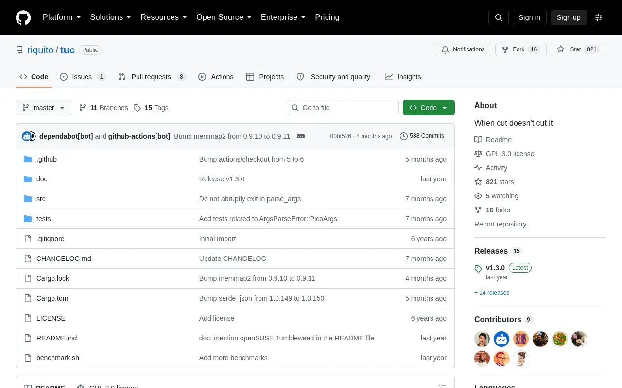 tuc homepage screenshot