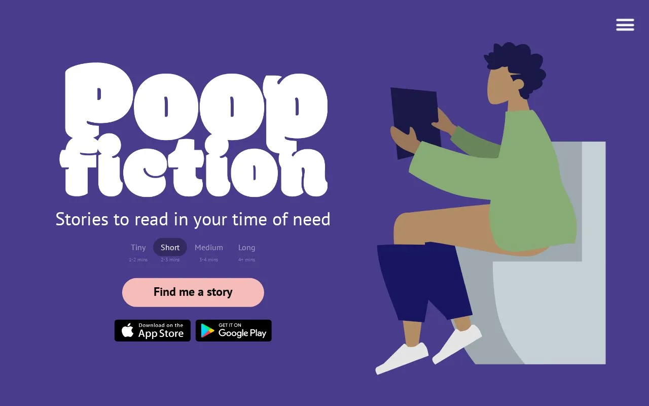 Poop Fiction homepage screenshot