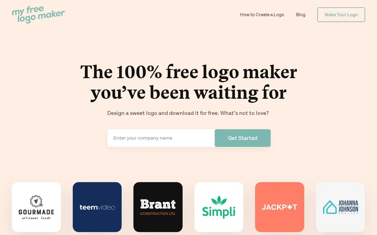 FreeLogoMaker homepage screenshot