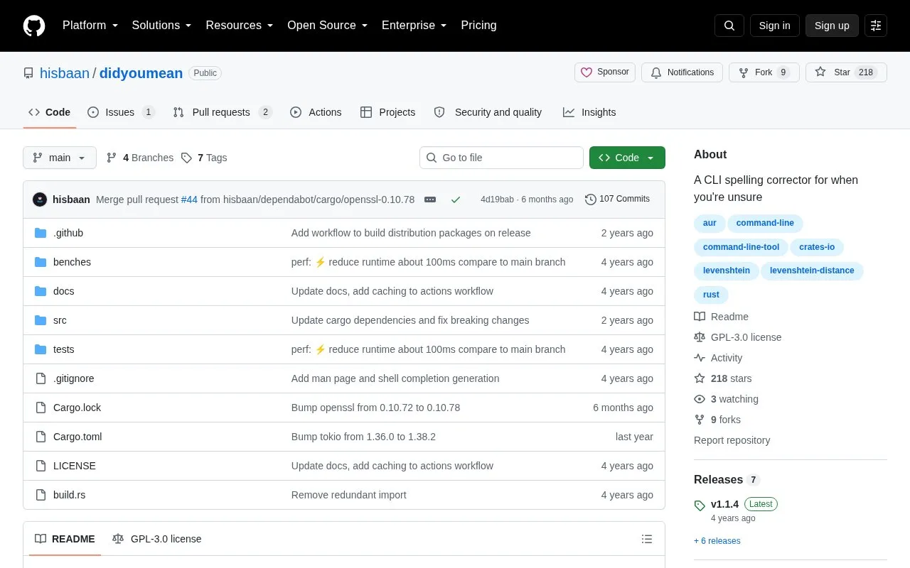DidYouMean homepage screenshot