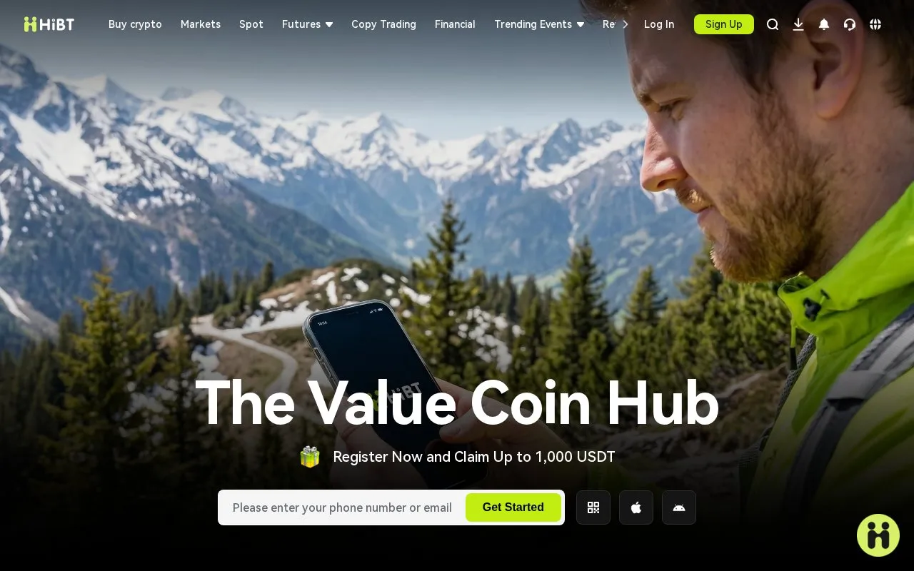 Hibt homepage screenshot