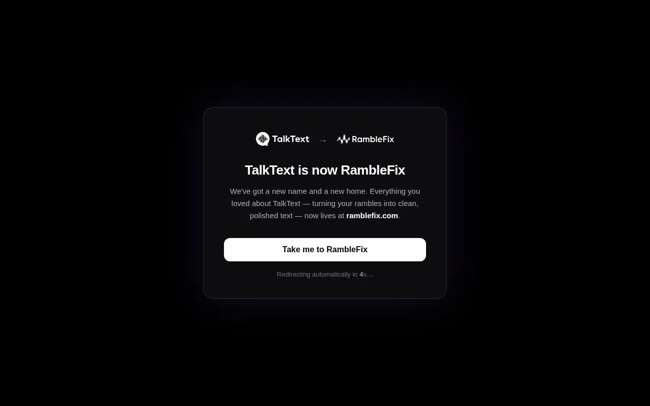 RambleFix homepage screenshot