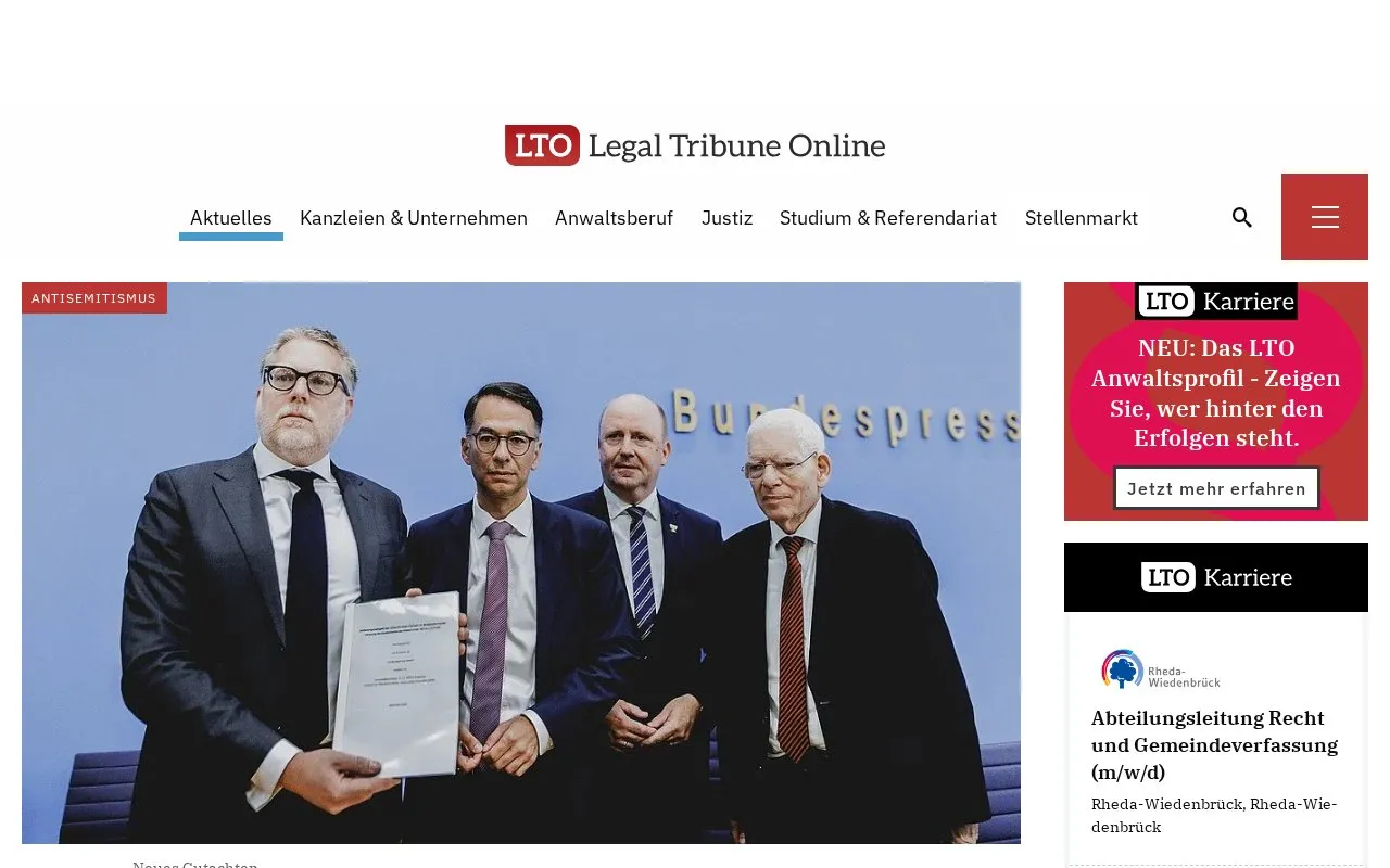 Legal Tribune Online homepage screenshot