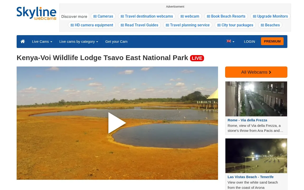 SkylineWebcams homepage screenshot