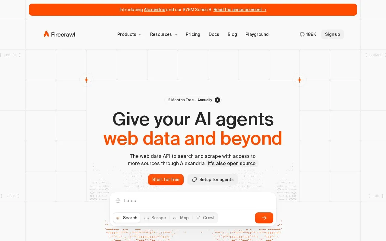 Firecrawl homepage screenshot