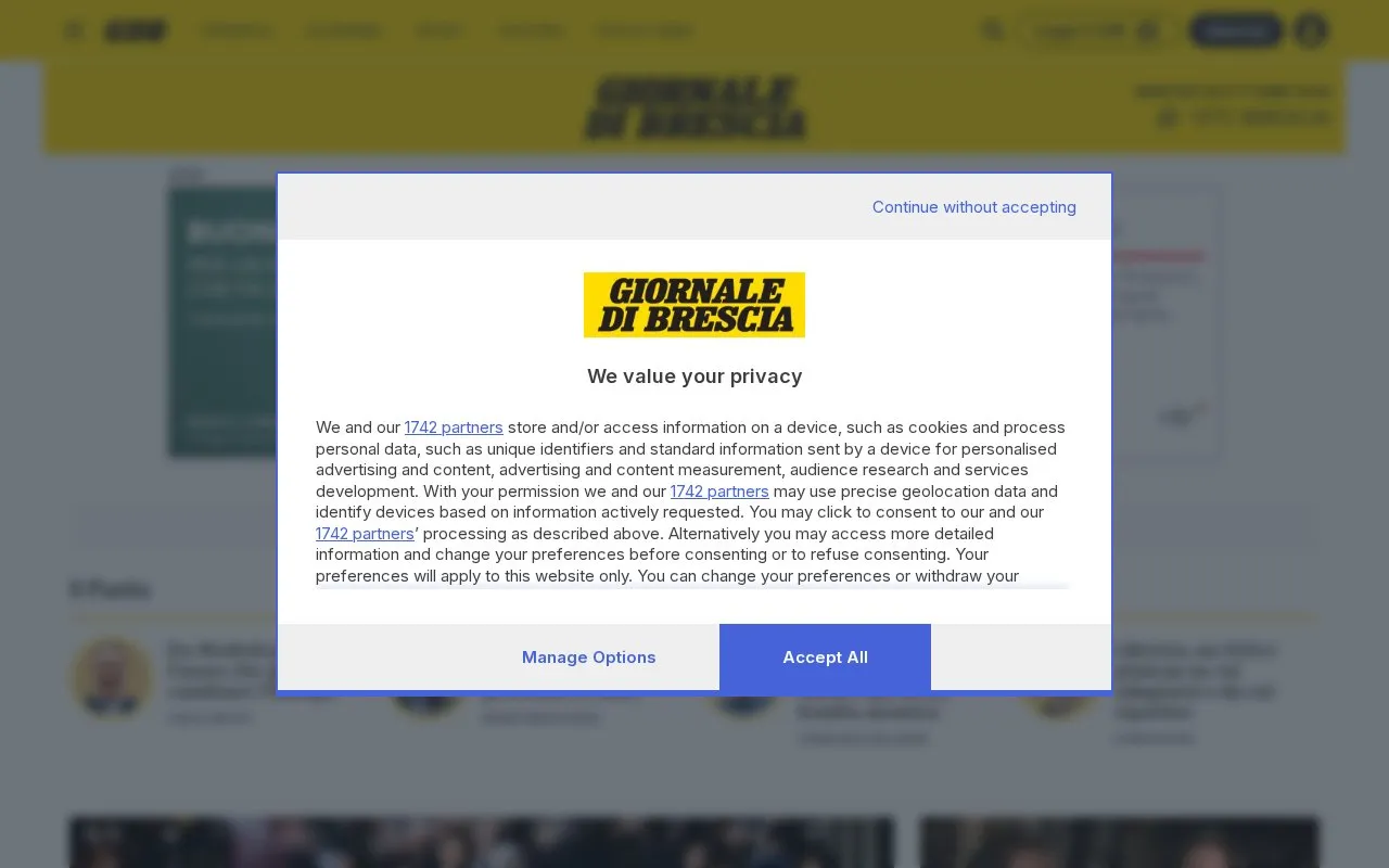 Giornale di Brescia homepage screenshot