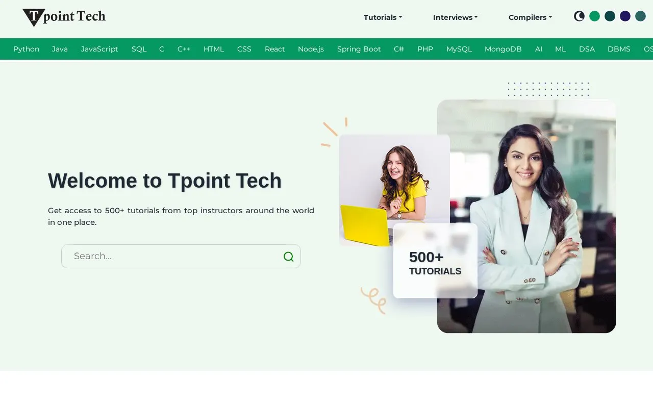 Tpoint Tech homepage screenshot