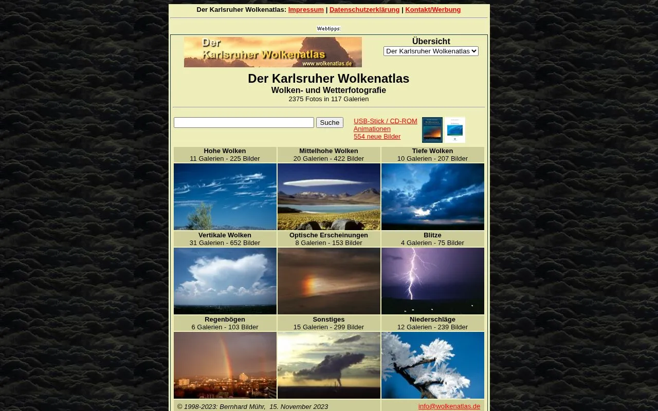 Der Karlsruher Wolkenatlas homepage screenshot