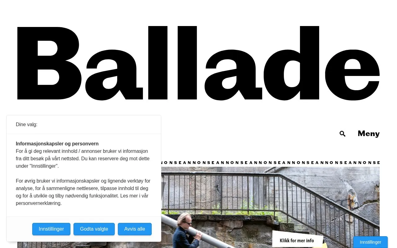 ballade.no homepage screenshot