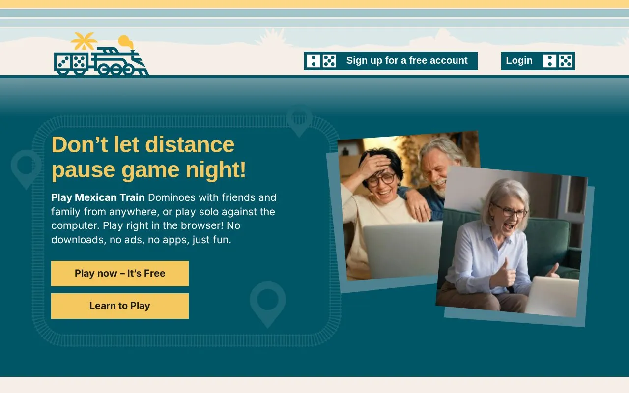 Mexican Train homepage screenshot