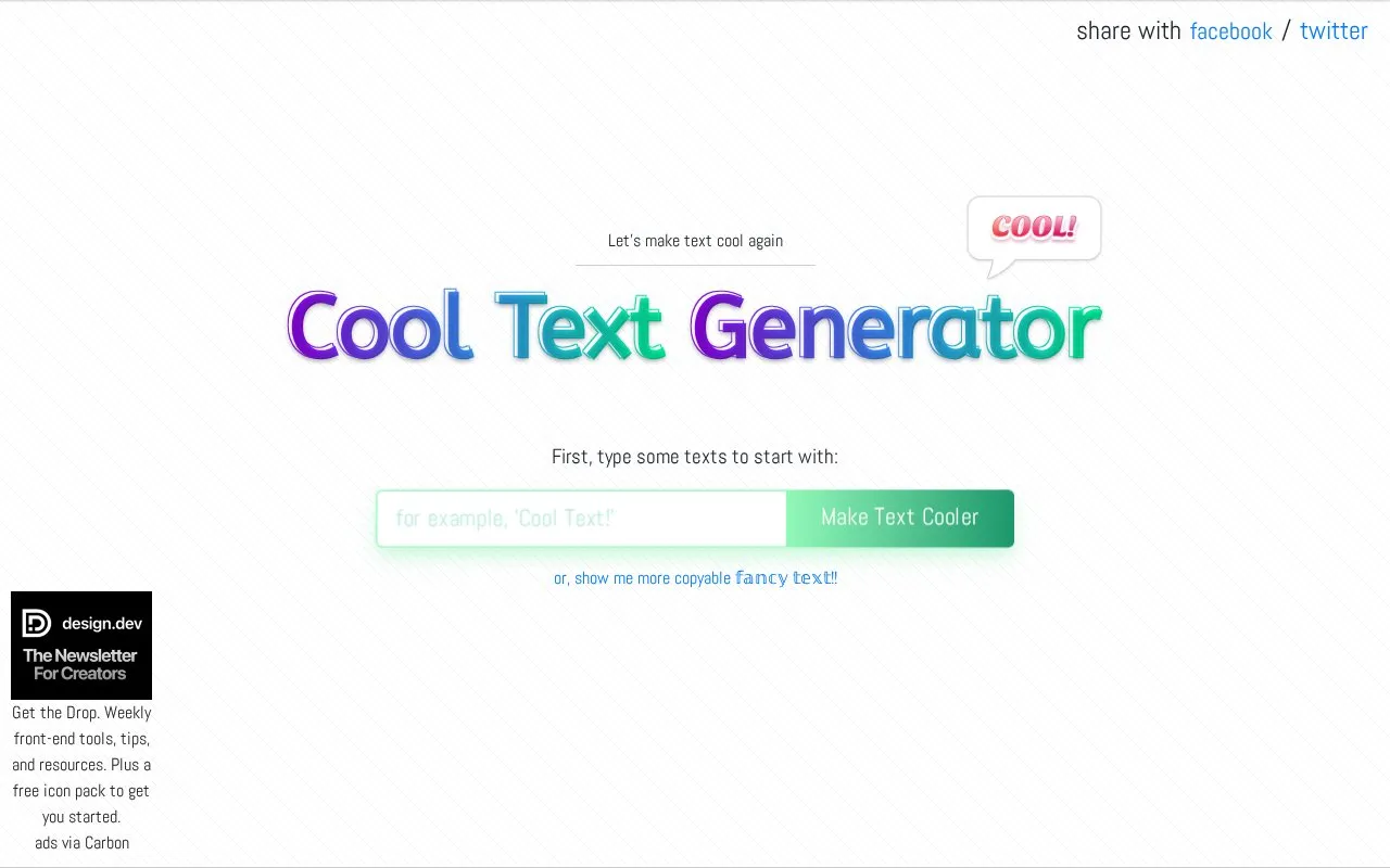 MakeText homepage screenshot